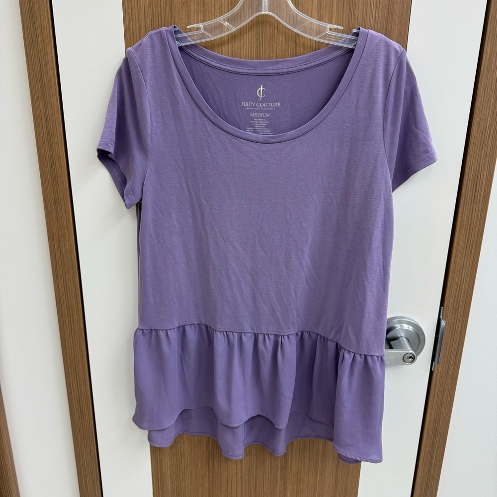 Juicy Couture‎ Lavender Short Sleeve Peplum Top